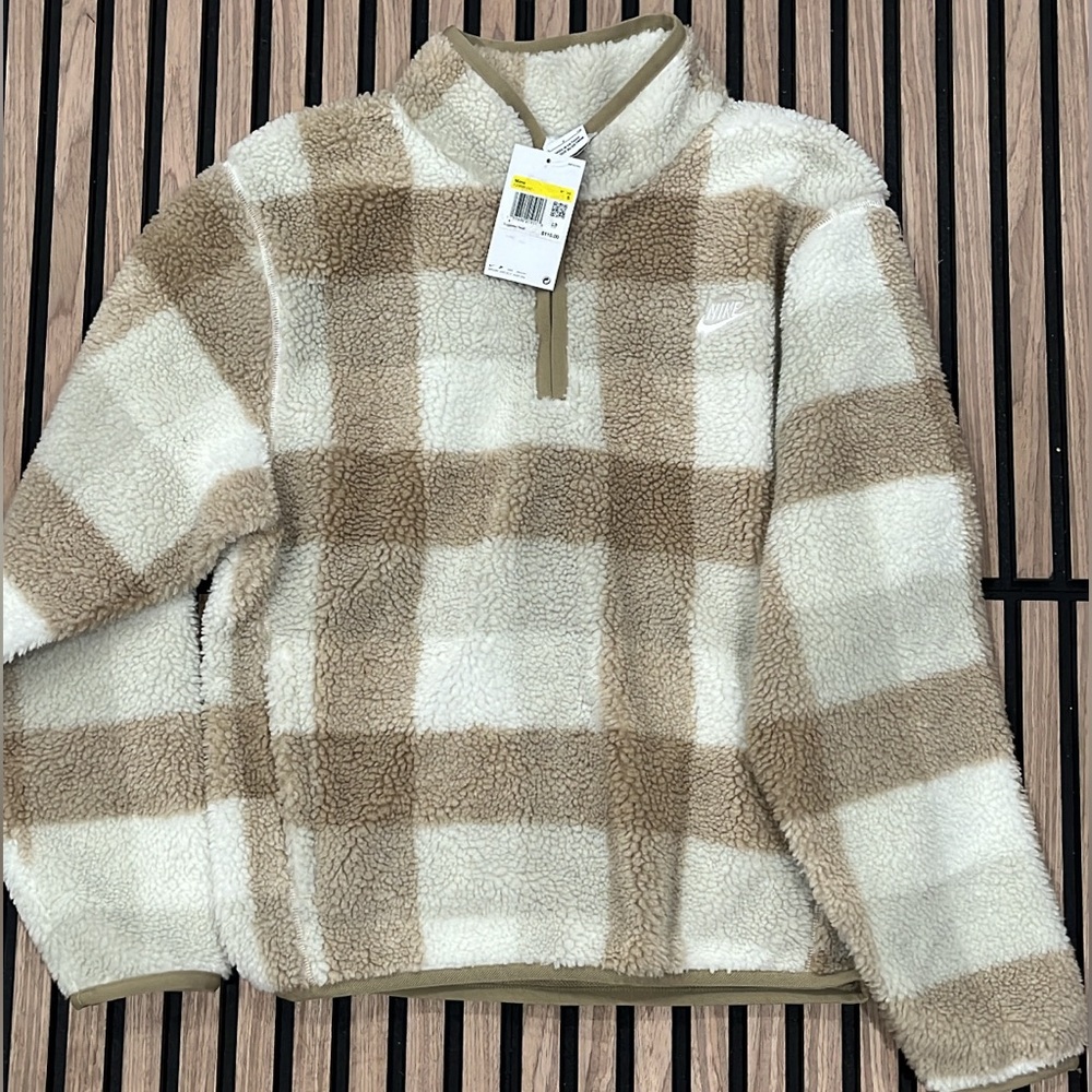 Nike Club Fleece Winterized Half-Zip Pullover Mens Small Brown FZ0896-247